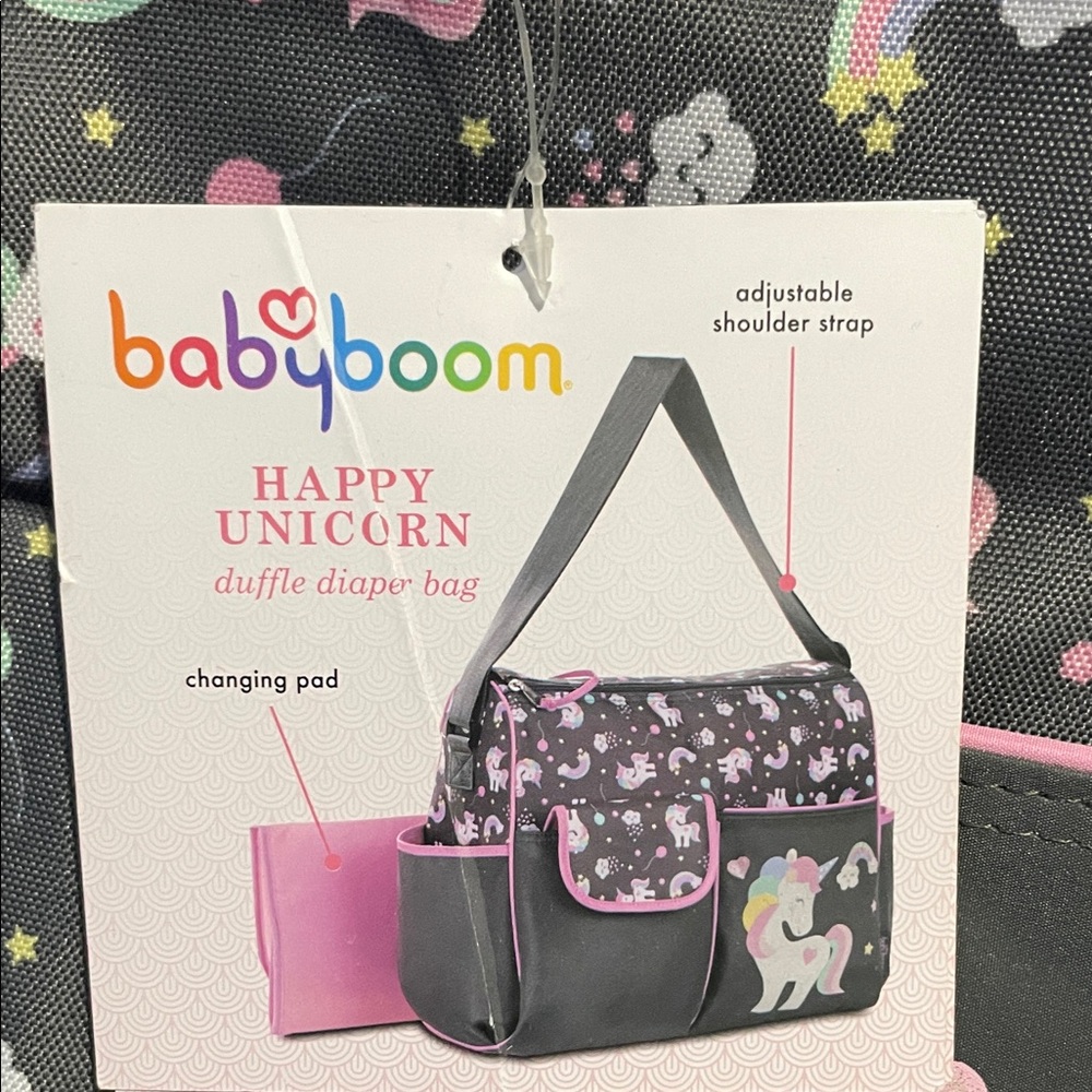 Unicorn Baby Bag - Black and Pink - Picture 2 of 5